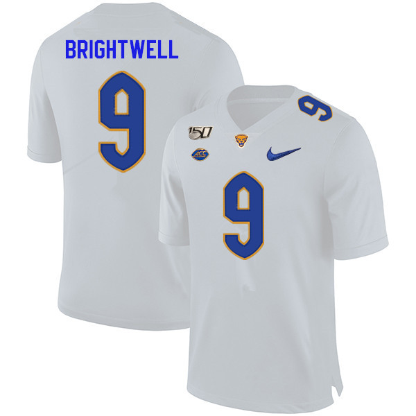 2019 Men #9 Saleem Brightwell Pitt Panthers College Football Jerseys Sale-White